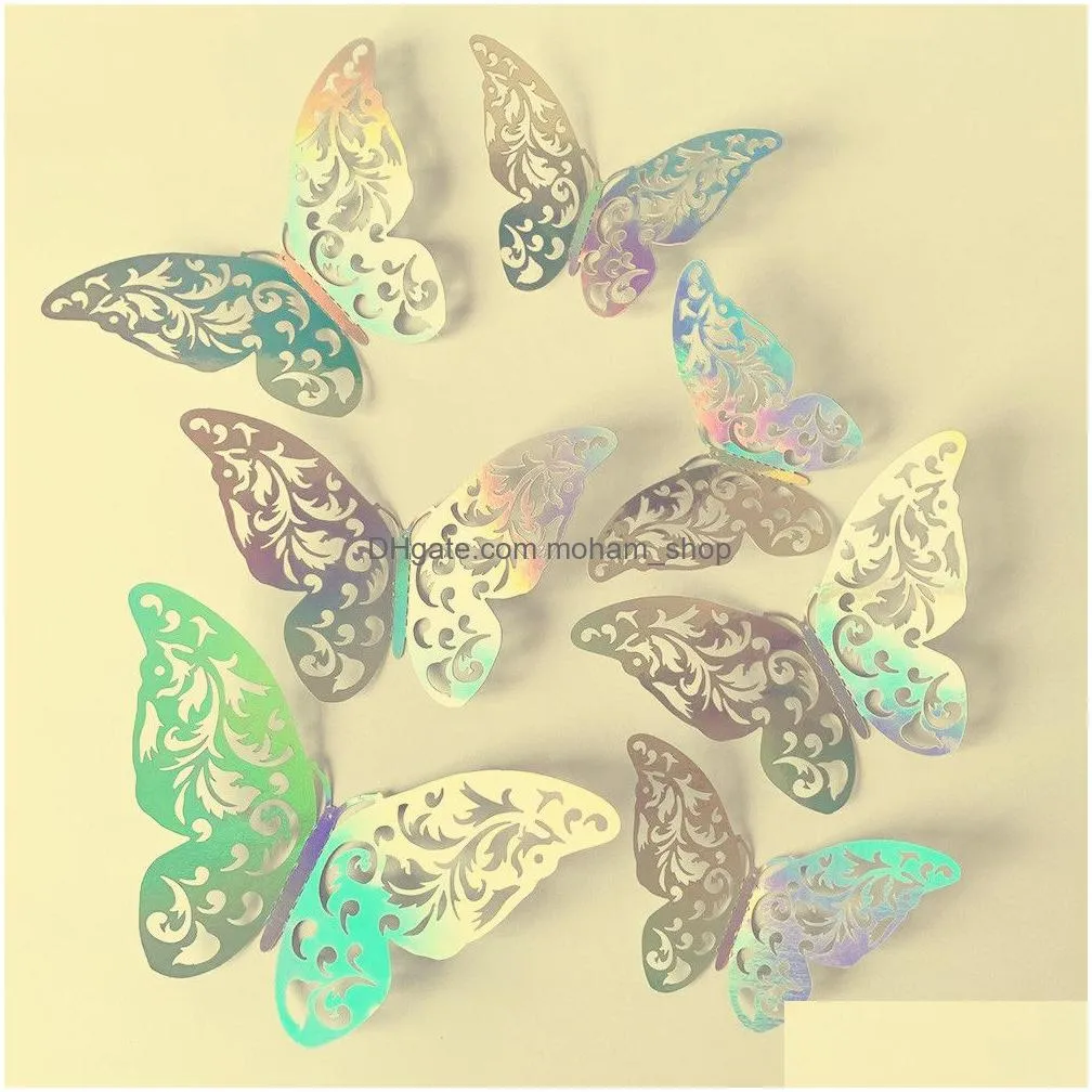 three-dimensional hollow butterfly sticker art home party wall decoration