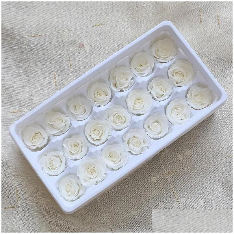 21pcs/box diy 2-3cm eternal roses natural preserved flowers immortal rose mothers day gift wedding decoration drop decorative 