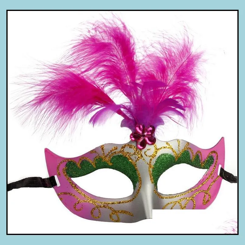 masks princess gold dust feather mask fluffy feathers halloween costume ball masquerade party mask gifts