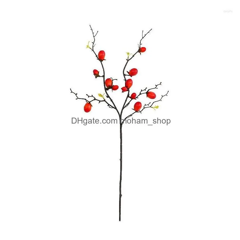 decorative flowers artificial red berries indoor decoration small tomato branches porch pography props plants