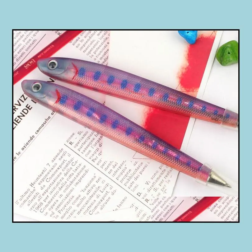 back to school party favor novelty ballpoint pen fish shape student writing creative prize gift pens markers 0.7 black ink colorful