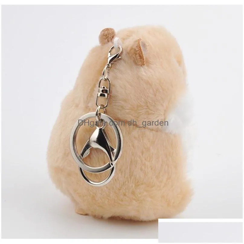 lovely keychain cute hamster key chain baubles pendant plush toys decoration animal dolls auto keyring handbag key ring