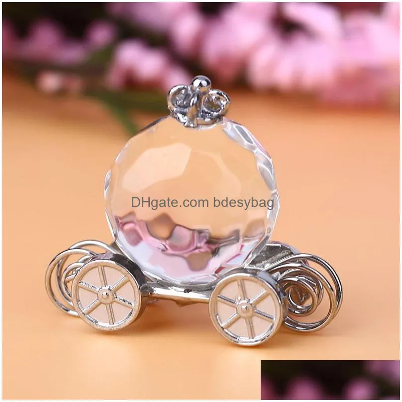 3d crystal pumpkin car figurines crafts wedding favors gift home decoration lz042