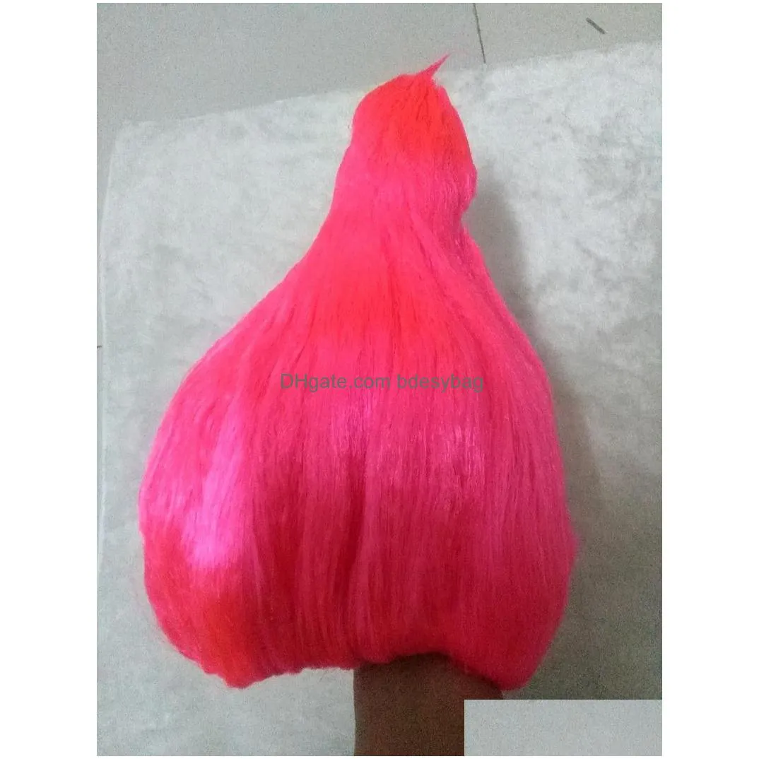 trolls wig for kids 36cm flame wig children cosplay party supplies halloween wig 7 colors birthday party wigs wa2209