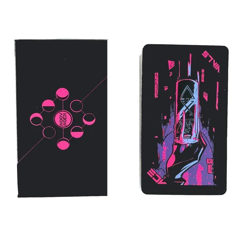 neon moon deck pocket size with tuck box cards for fate divination board game and a variety of tarot options 220725