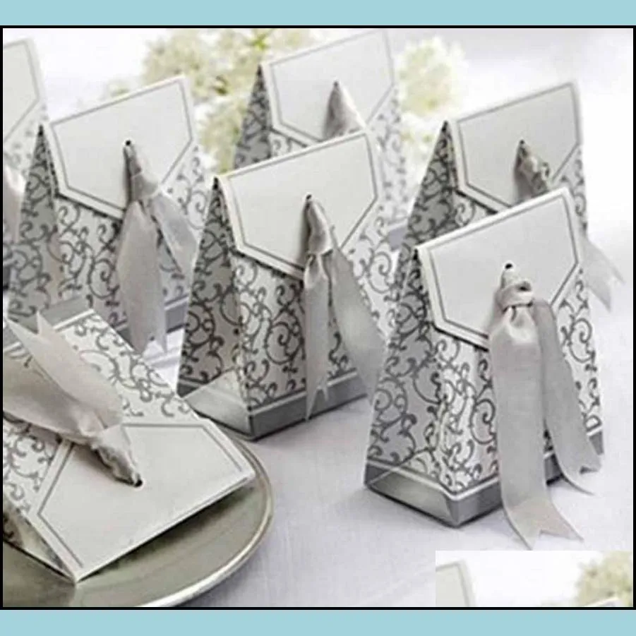 wedding favour favor bag sweet cake gift candy wrap paper boxes bags anniversary party birthday baby shower presents box gold silvery