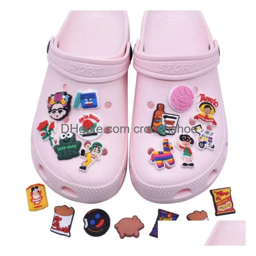 soft rubber croc shoes charms coffee milk tea beverage pvc shoe charms shoecharms buckles fashion accessories plastic