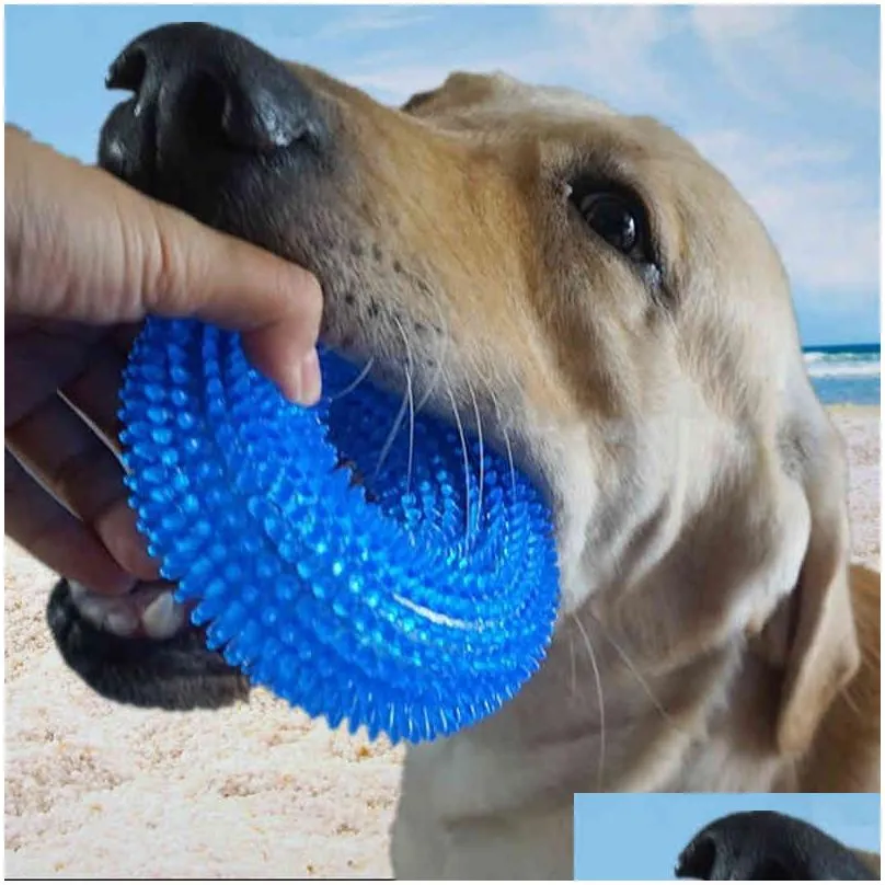 Dog Toys & Chews Pet Toys Bite Resistant Vocal Toy Ball Large Dog Golden Hair Barbed Tpr Cleaning Teeth Molars No Odor Drop Delivery H Dhvhj
