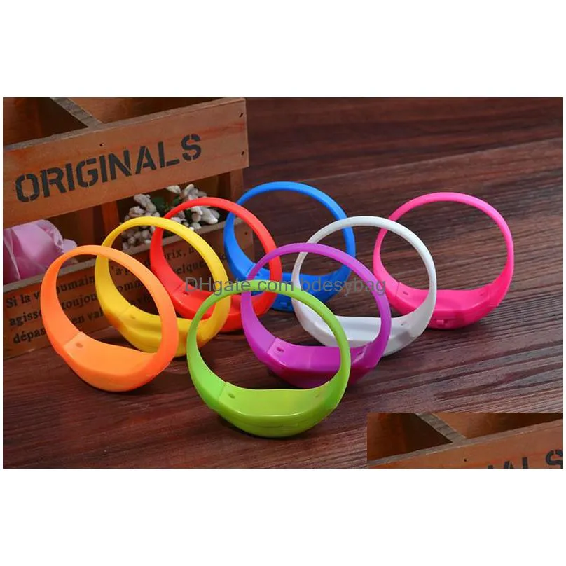 solid color voice control led bracelet sound activated glow bracelet for party clubs concerts dancing cheers lx0754