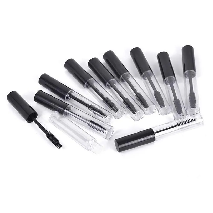 Packing Bottles Wholesale 3.5Ml Stic Petg Small Clear Empty Mascara Tube Vial/Bottle/Container With Black Cap For Eyelash Growth Mediu Dhaix