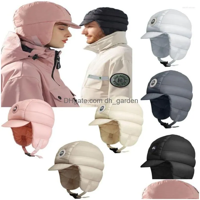 berets solid color fashion winter riding ski snood hood hats windproof warm earflap ear protection thermal fleece insulated trapper