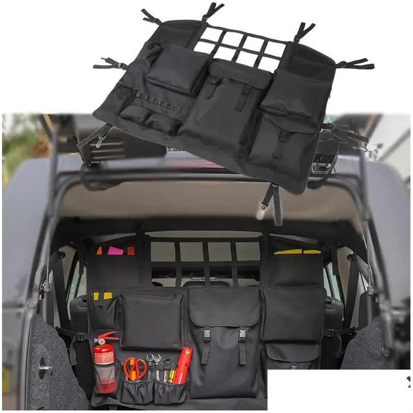 Other Interior Accessories Black Car Rear Trunk Storage Bag Foldable For Jeep Wrangler Jk Jl Bj40Plus Drop Delivery Automobiles Motorc Dhv35