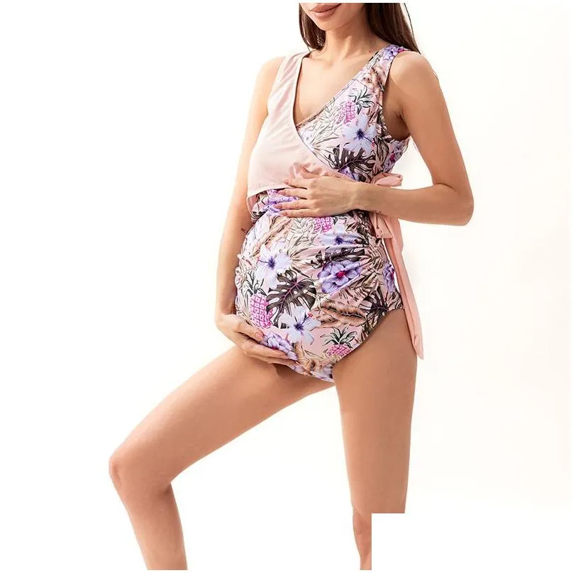 Swimwear for Pregnant Women Swiming Wear One Piece Pregnancy Swimsuit Sexy Suspender Swim Suit Plus Size Maternity Bathing Suits