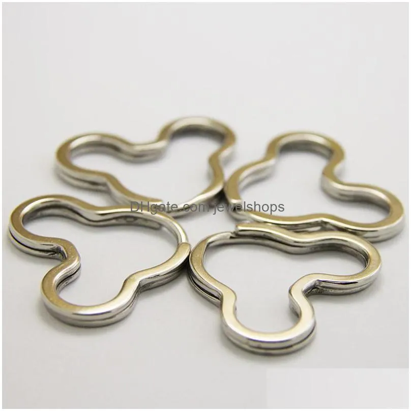 Key Rings 100Pcs/Lot Metal Pentagram Star Heart Key Holder Split Rings Keyring Keychain Loop Circle Hook Accessories Drop Delivery Jew Dhsa8