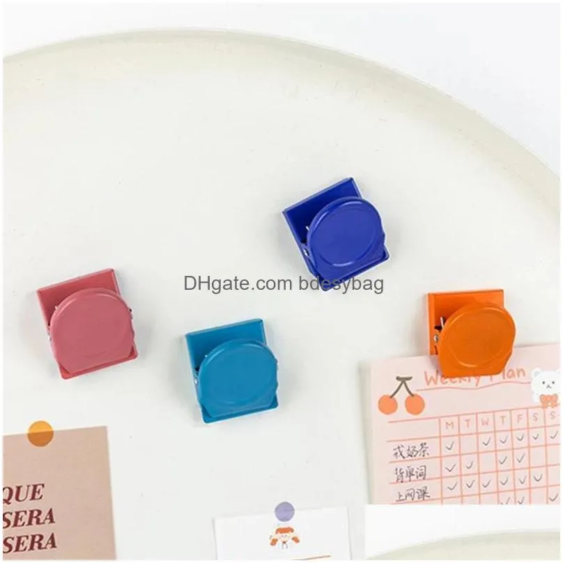 magnetic metal clip candy color memo clip for student information office  storage clip refrigerator message magnet clips lx4634