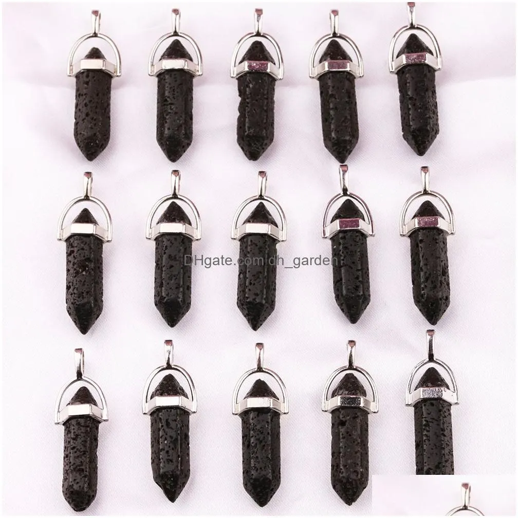 Charms Natural Stone Black Lava Cross Star Charms Aromatherapy Essential Oil Per Diffuser Pendant For Diy Necklace Drop Deli Dhgarden Dh7Qw