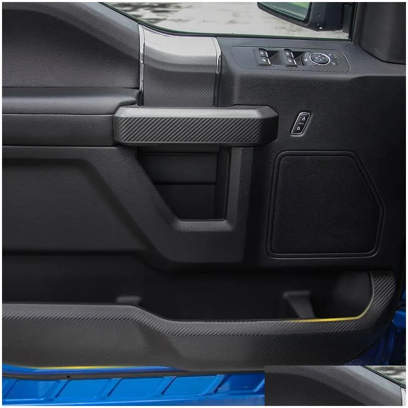 Other Interior Accessories Door Anti-Kick Carbon Fiber Stickers 5Pcs/Set For Ford F150 Car Styling Interior Accessories Drop Delivery Dhyzx