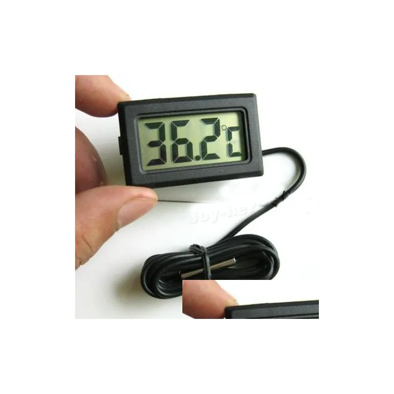 Temperature Instruments Wholesale Mini Thermometer Small Digital Lcd Combo Sensor Wired Aquarium Zer -50110C Controller Gt Drop Delive Dhqxy
