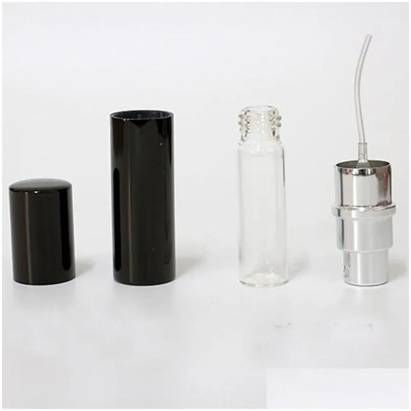 Packing Bottles Wholesale Refill Bottle Black Color 5Ml Mini Portable Refillable Per Atomizer Spray Bottles Empty Cosmetic Containers Dhoya