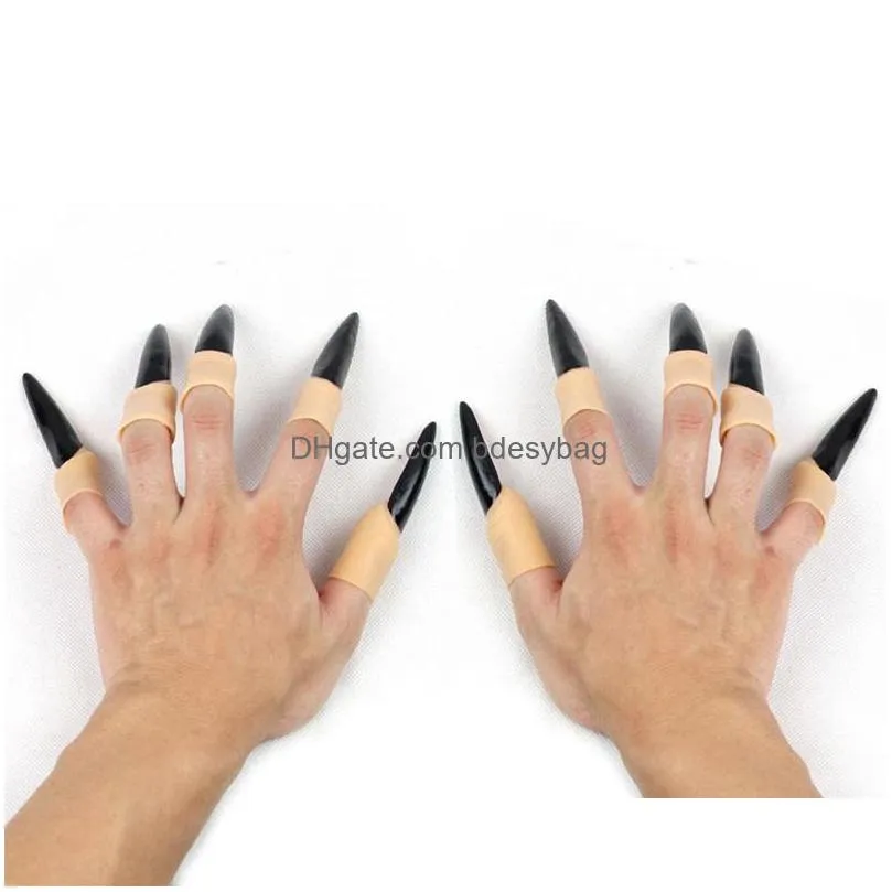 halloween day props vampire zombie false finger sets ghost witch fingernails halloween decoration shipping wa1042