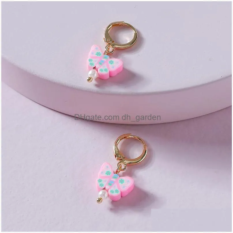 dangle chandelier chiao fashion jewelry clay butterfly drop earrings for women