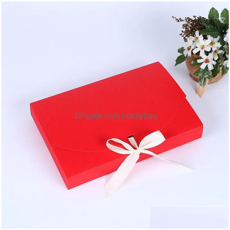 26x17.5x3.5cm large gift box cosmetic bottle scarf clothing packaging color paper box with ribbon underwear packing box lz01853