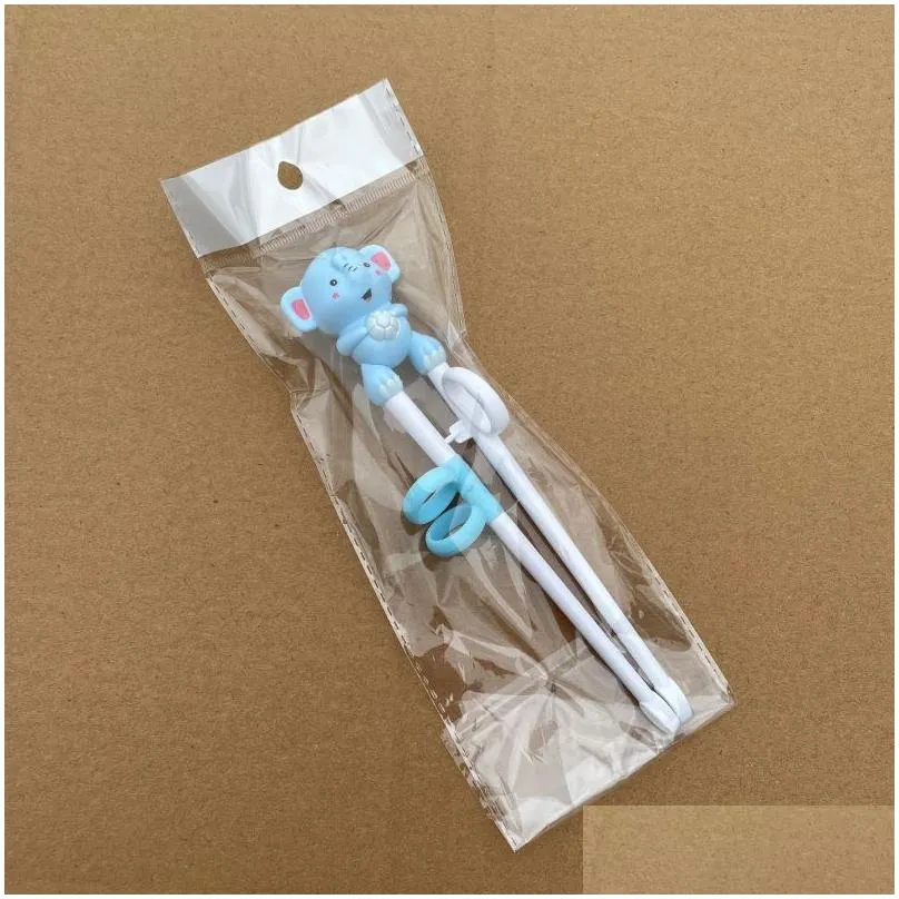 Chopsticks Baby Learning Training Chopsticks Cartoon Animal Shaped Reusable Cute Kids Utensils Non Slip Chopstick Drop Delivery Home G Dhecv