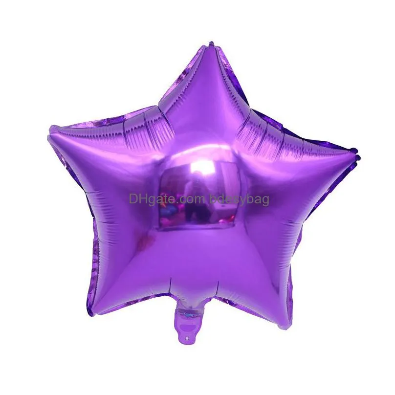 18 inch five pointed star aluminum film balloon wedding party decoration colorful inflatable foil balloons w0104