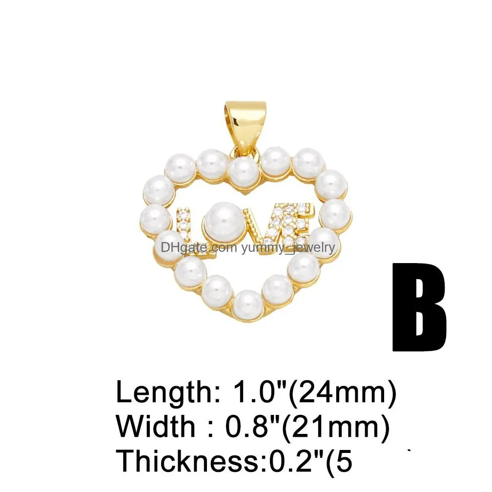 Charms Pearl Heart Pendant For Necklace Copper Gold Plated Virgin Mary Love Tree Of Life Jewelry Making Supplies Pdtb162 Drop Delivery Dhox4