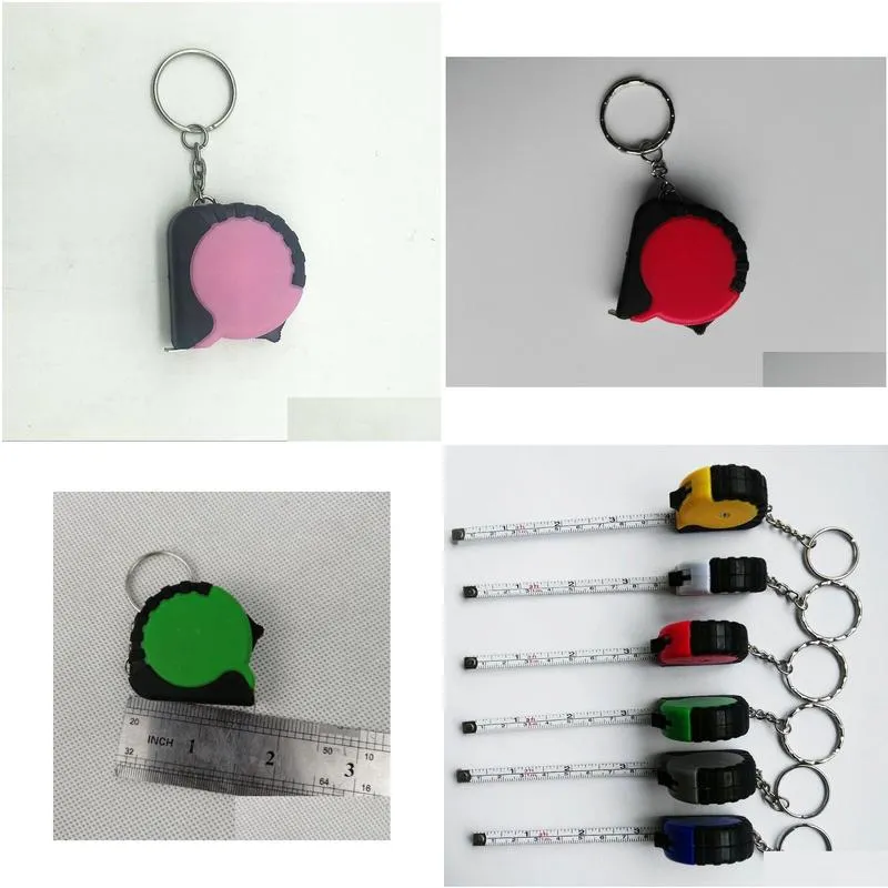 Tape Measures Wholesale Mini Measure Tape With Key Chain Plastic Portable 1M Retractable Rer Centimeter/Inch Drop Delivery Office Scho Dhjgu