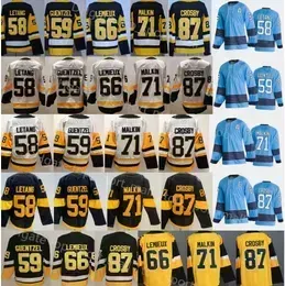 Team Classics Heritage Hockey 87 Sidney Crosby Jersey 58 Kris Letang 59 Jake Guentzel 66 Lemieux Evgeni Malkin Stadium Series Alternate