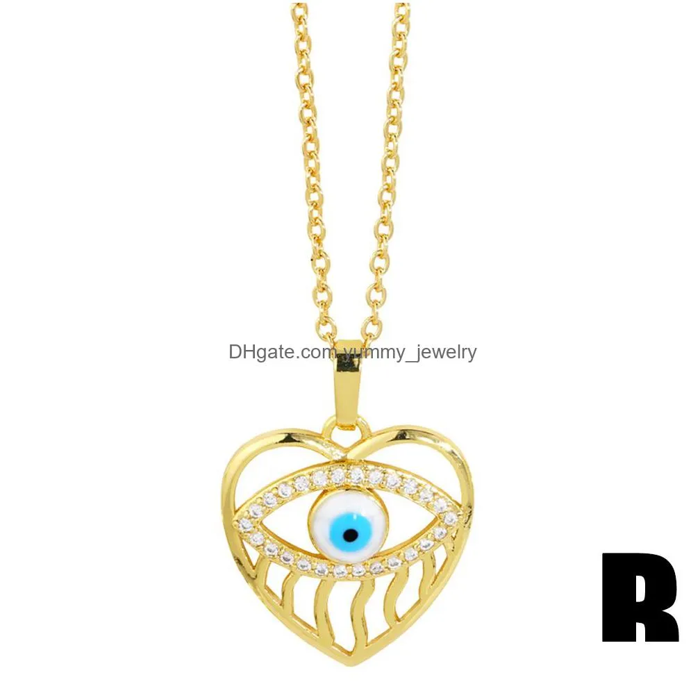 Pendant Necklaces Enamel Evil Eye Pendant Necklaces For Women Crystal Round Gold Chain Greek Turkish Jewelry Vne105 Drop Delivery Jewe Dhosk