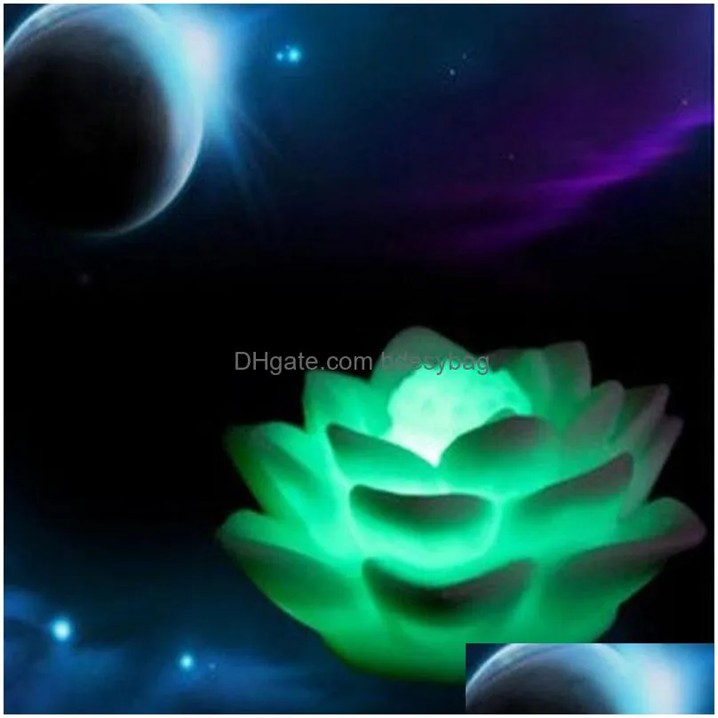 romantic seven color changing led lotus flower night light festival party wedding bar diy decoration za4545