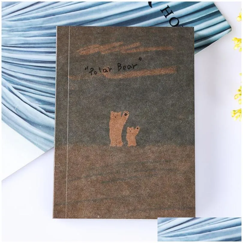 Notepads Wholesale Small Blank Kraft Paper Notebook Notepad Sketchbook Diary Journal Paint Ding Pattern Randomly Stationery Drop Deliv Dhbae