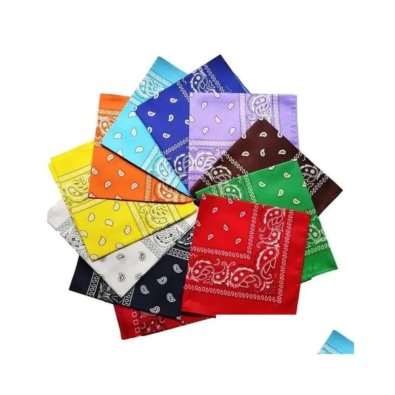 Party Favor 55X55Cm Paisley Bandana Double Side Print Head Wrap Wristband Magic Headband Hip Hop Headscarf Kerchief Drop Delivery Home Dherk