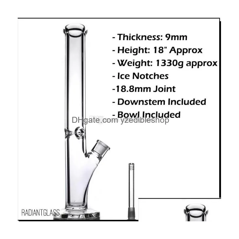 heavy 9mm glass bong hookahs beaker bongs thick elephant joint straight with catcher classical smoking water pipes designer