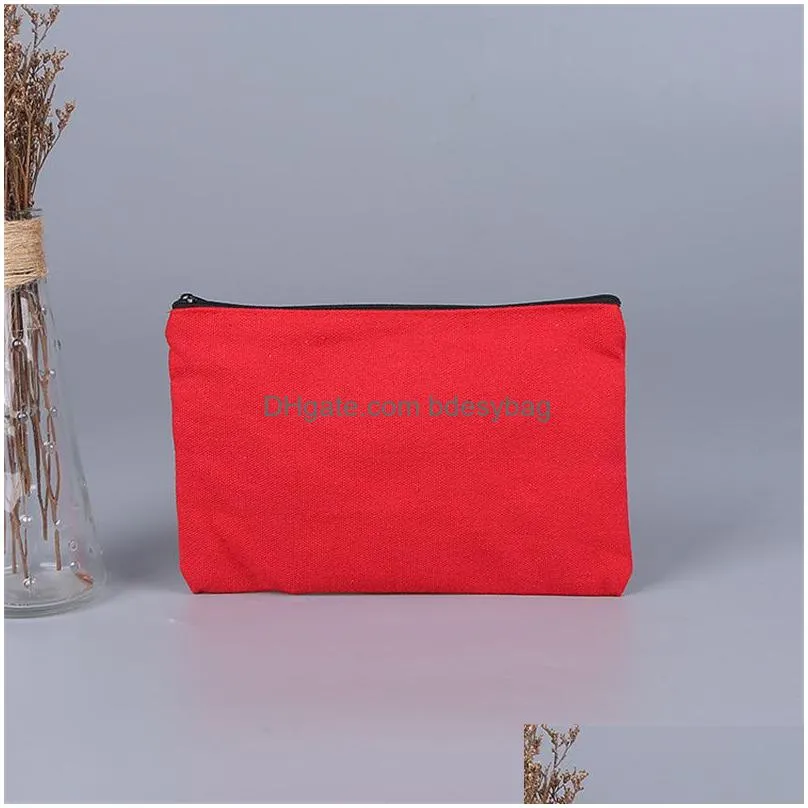 colorful canvas pencil pouch zipper makeup bag blank craft diy bags multipurpose toiletry stationary storage bags lx5270
