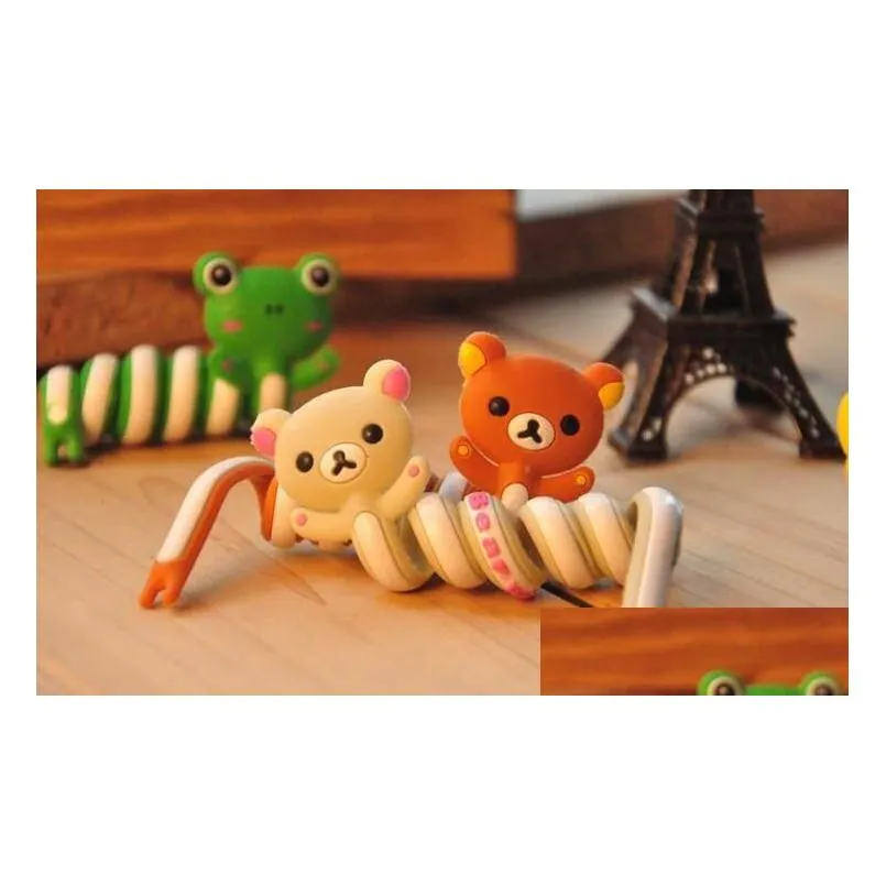 Cartoon buttoned Animals Fixed Line Clamp Cable Wire Organizer Clip Tidy Cord Holder Bobbin Winder Kids Eeducational Toy