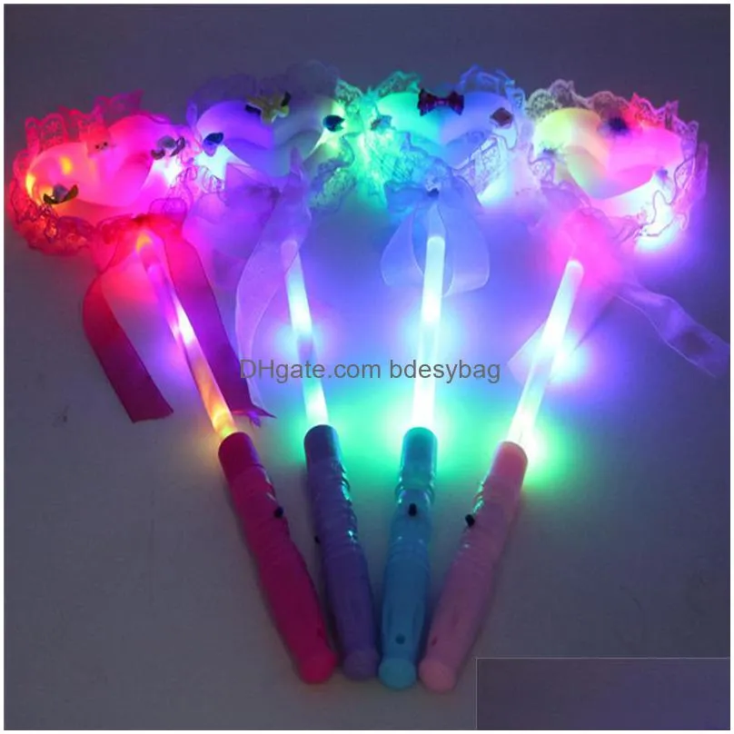 fun flashing stick love heart fairy stick lighting magic wand concert cheering props halloween party supplies f2017478