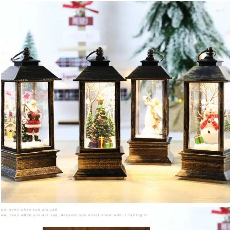 Christmas Decorations Christmas Decorations Hanging Lantern With Flickering Led Lanterns Night Light Lanterne Decoration Glittering Si Dhzam