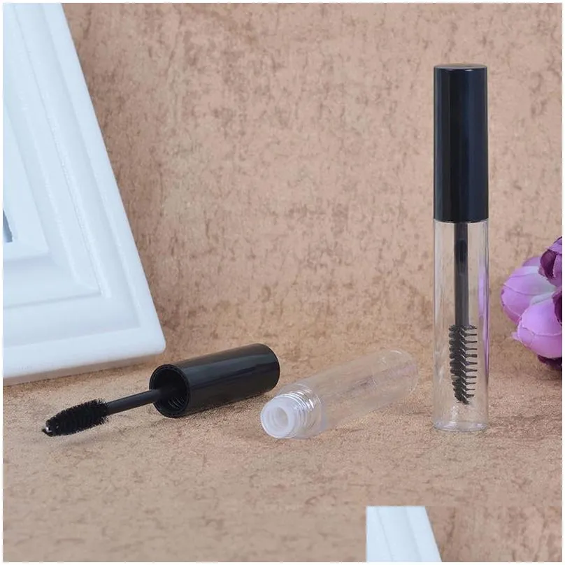 Packing Bottles Wholesale 3.5Ml Stic Petg Small Clear Empty Mascara Tube Vial/Bottle/Container With Black Cap For Eyelash Growth Mediu Dhaix