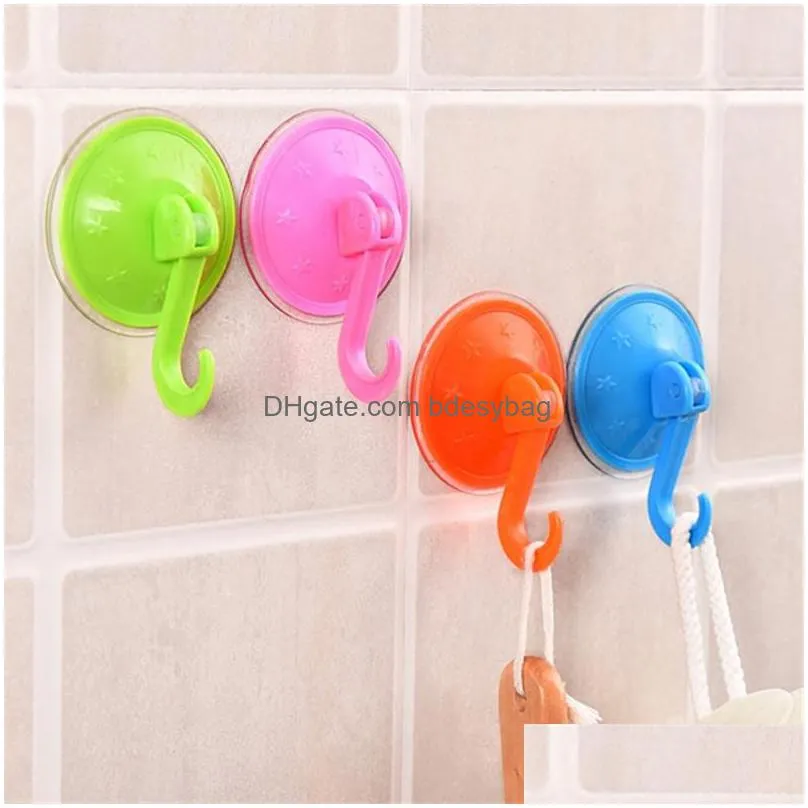 powerful vacuum strong transparent suction cup wall hooks seamless nail hook hanger for kitchen bathroom lx2761