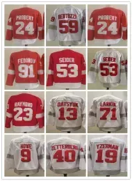 ``Red``Wings``Tyler Bertuzzi Hockey Jersey 71 Dylan Larkin Men 13 Pavel Datsyuk 53 Moritz Sergei 24 Bob Probert 23 Lucas Raymond Gordie Howe