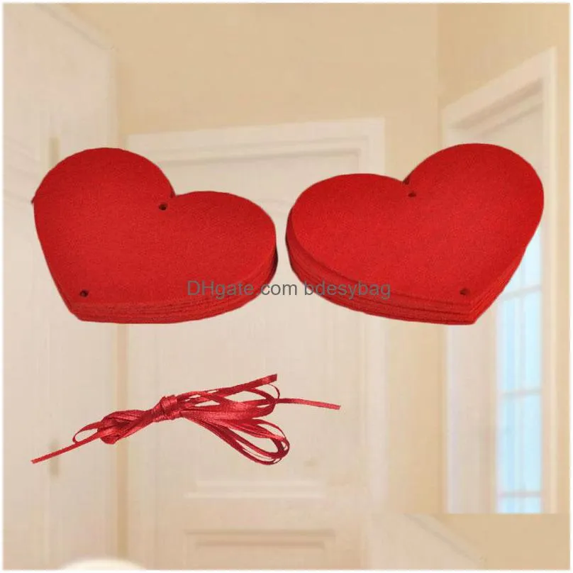 16 hearts romantic wedding decoration marriage room layout diy nonwoven garland creative love heart curtain za5819