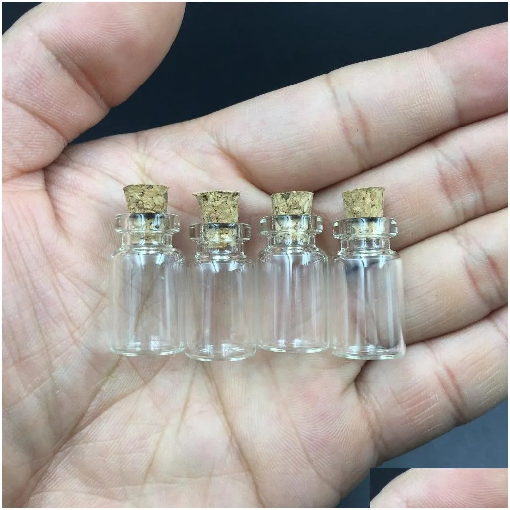 Packing Bottles Wholesale 0.5Ml 1Ml 2Ml 4Ml 5Ml Vials Clear Glass Bottle With Corks Miniature Cork Empty Sample Jars / Mes Weddings Wi Dh6Bf