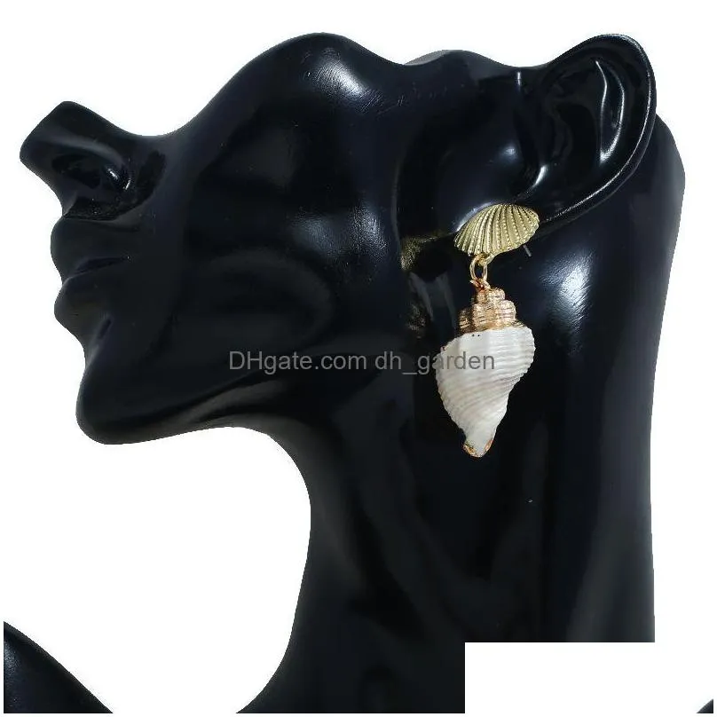 dangle chandelier lateefah fashion conch shell pendant earing trendy ladies earrings gifts for girls women accessories jewelry ear