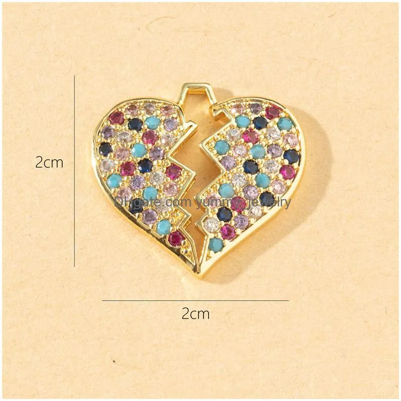 Charms Voleaf Copper Heart Charm Pendant Gold Plated Zirconia Components For Jewelry Making Vjc103 Drop Delivery Jewelry Jewelry Findi Dhd8C