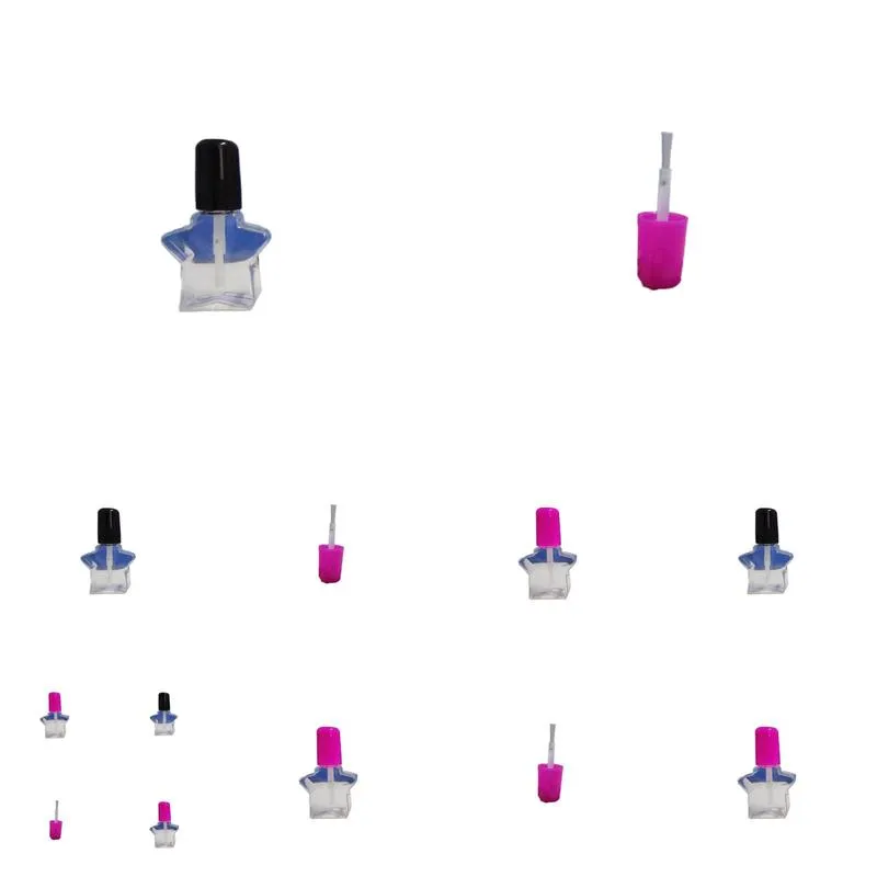 Packing Bottles Wholesale 5G Mini Cute Clear Plastic Empty Star Shape Nail Polish Bottle With Cap Brush For Children Drop Delivery Off Dhem4