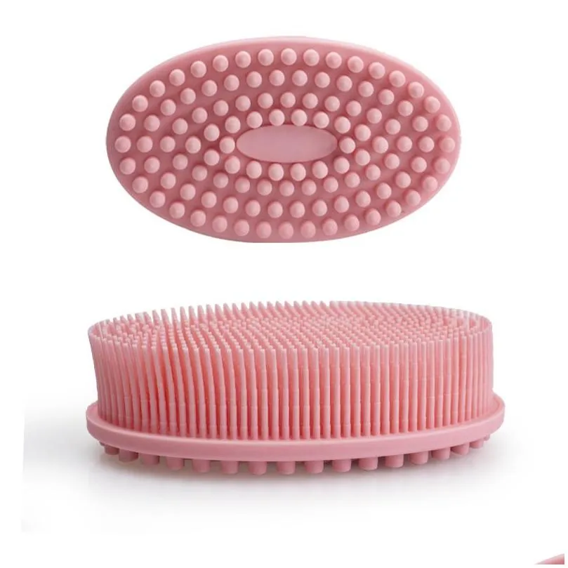 Cleaning Brushes Sile Body Cleaning Brushes Scrubber Loofah Soft Exfoliating Bath Shower Brush For Sensitive Kids Women Men All Kinds Dhniz