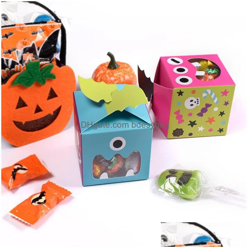 lovely halloween cookie candy bread packaging bags multicolor cookie candy packaging pouch box halloween candy box ct0290